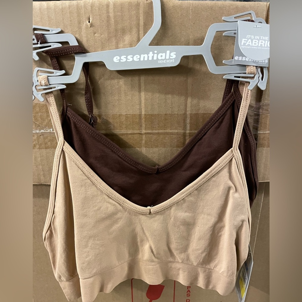 Rene Rofe Bralette set of 2, seamless second skin, size large